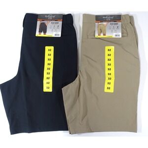 2 Pair Weatherproof Vintage Tech Shorts Men 32 Regular Fit Stretch Zip Pocket